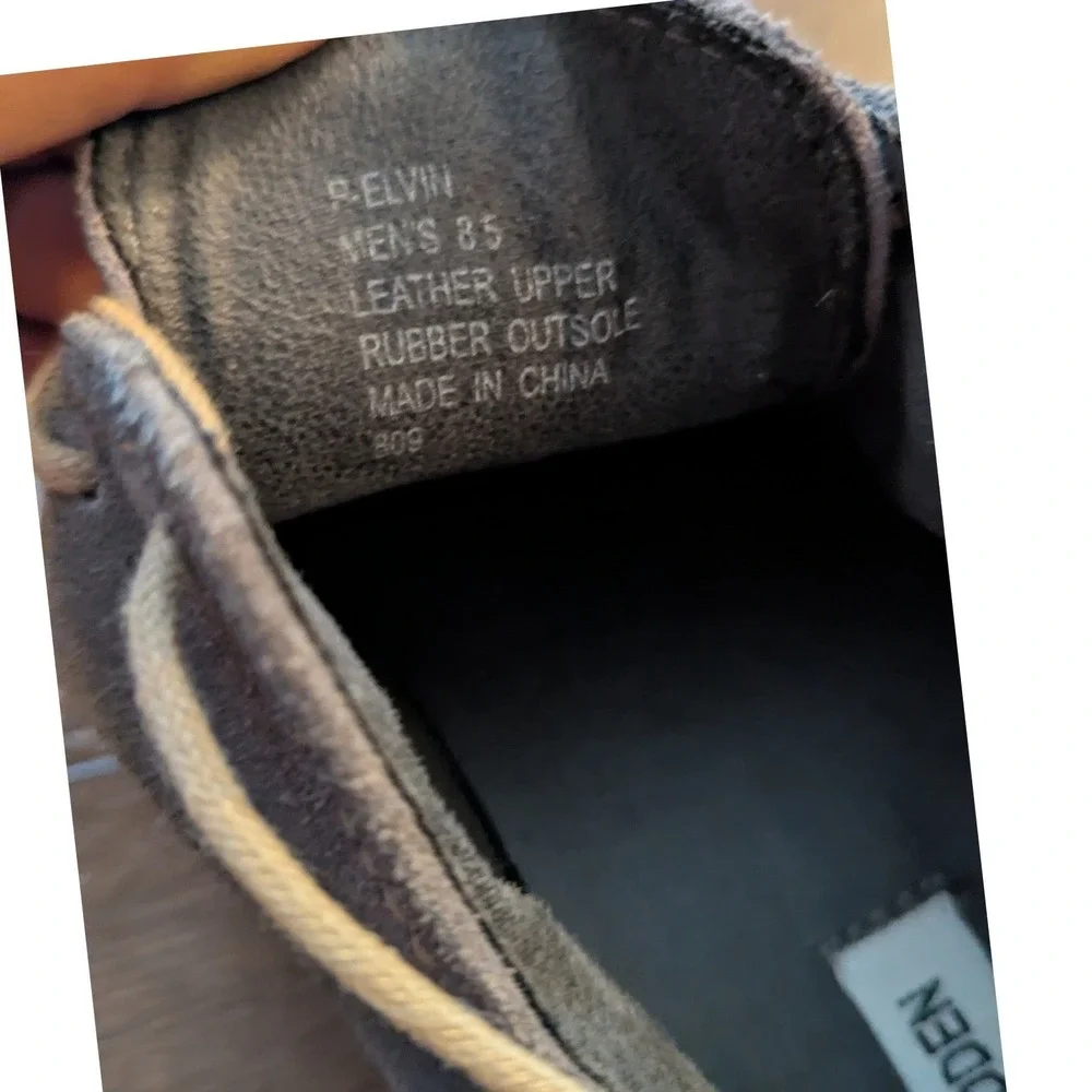 Steve Madden Mens P-Elvin Grey Suede Leather Derby Oxford Shoes Size 8.5